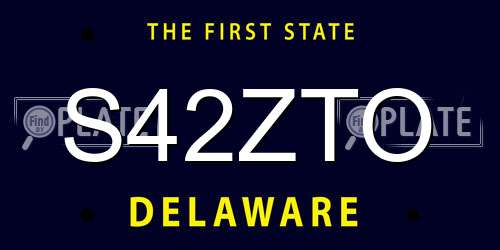 S42ZTO Delaware License Plate