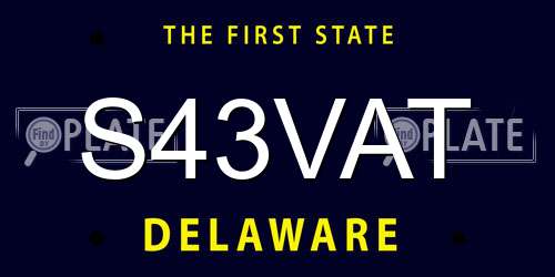 S43VAT Delaware License Plate