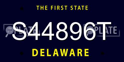 S44896T Delaware License Plate