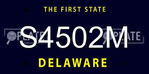 S4502M Delaware License Plate