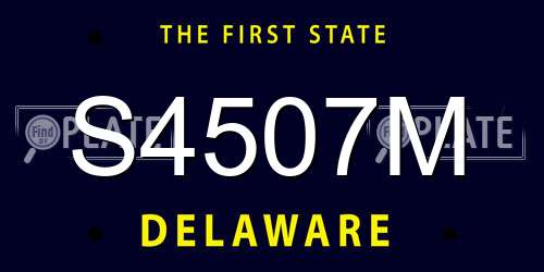 S4507M Delaware License Plate