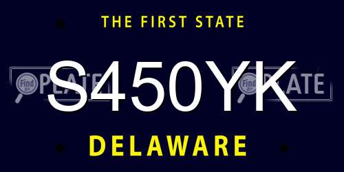 S450YK Delaware License Plate