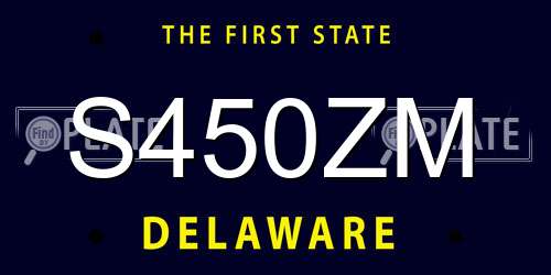 S450ZM Delaware License Plate