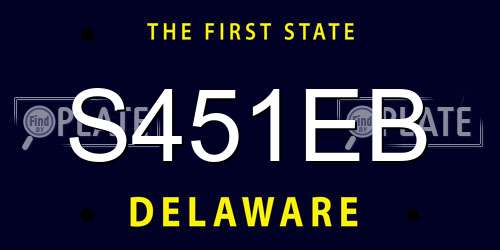 S451EB Delaware License Plate
