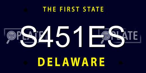 S451ES Delaware License Plate