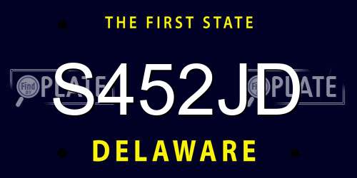S452JD Delaware License Plate