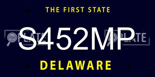 S452MP Delaware License Plate