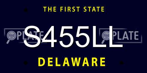 S455LL Delaware License Plate