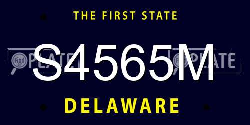 S4565M Delaware License Plate