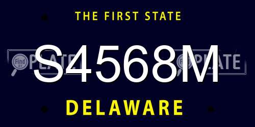 S4568M Delaware License Plate