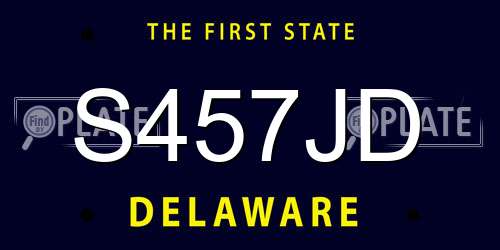 S457JD Delaware License Plate