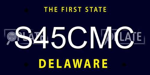 S45CMC Delaware License Plate