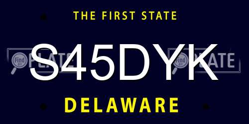 S45DYK Delaware License Plate