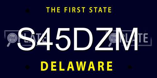 S45DZM Delaware License Plate