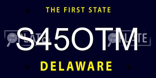 S45OTM Delaware License Plate
