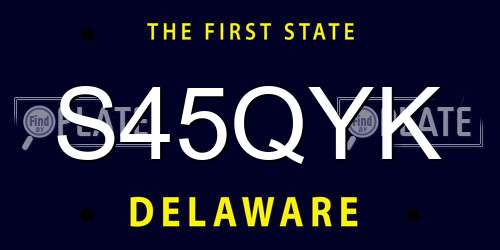 S45QYK Delaware License Plate