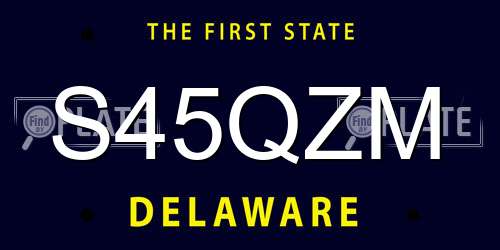 S45QZM Delaware License Plate