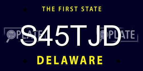 S45TJD Delaware License Plate