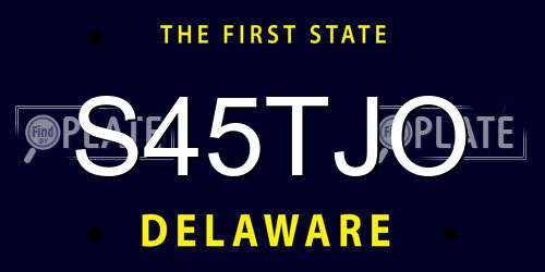 S45TJO Delaware License Plate