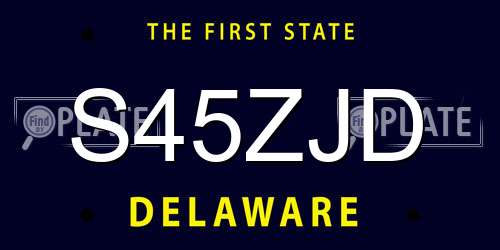 S45ZJD Delaware License Plate