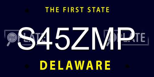 S45ZMP Delaware License Plate