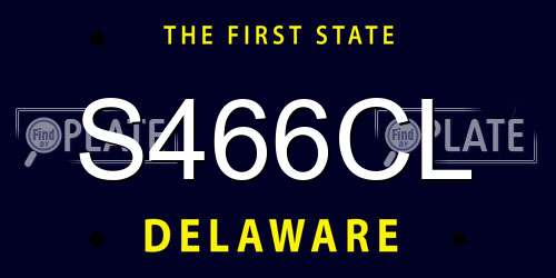 S466CL Delaware License Plate