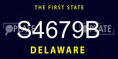S4679B Delaware License Plate