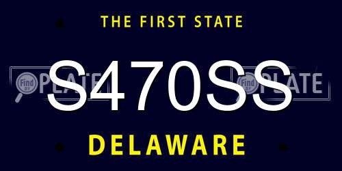 S470SS Delaware License Plate