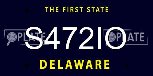 S472IO Delaware License Plate