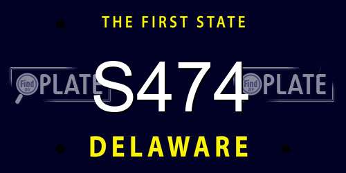 S474 Delaware License Plate