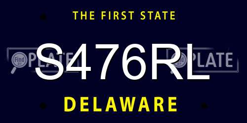 S476RL Delaware License Plate