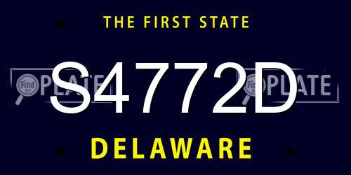 S4772D Delaware License Plate