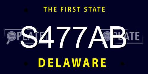 S477AB Delaware License Plate