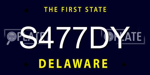 S477DY Delaware License Plate