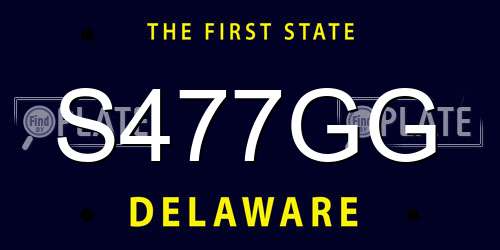 S477GG Delaware License Plate