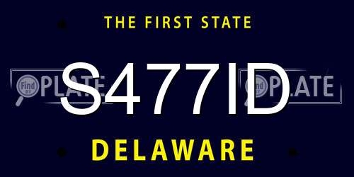 S477ID Delaware License Plate