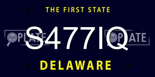 S477IQ Delaware License Plate