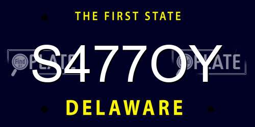 S477OY Delaware License Plate