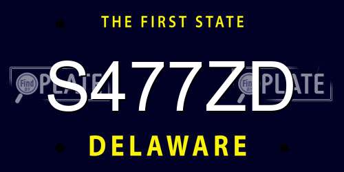 S477ZD Delaware License Plate