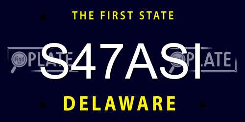 S47ASI Delaware License Plate