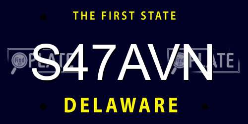 S47AVN Delaware License Plate