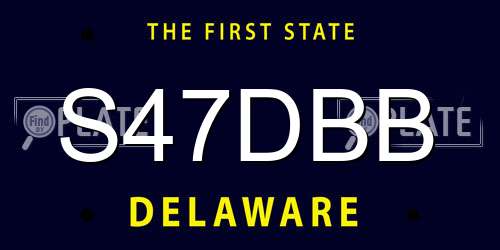 S47DBB Delaware License Plate