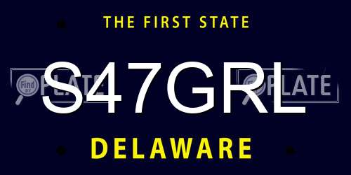S47GRL Delaware License Plate
