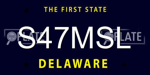 S47MSL Delaware License Plate