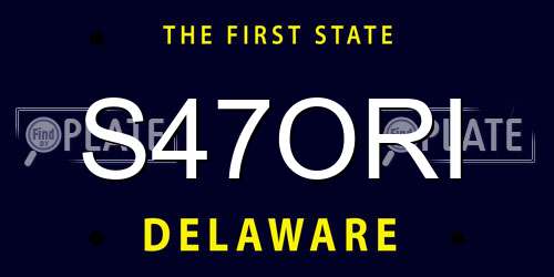 S47ORI Delaware License Plate