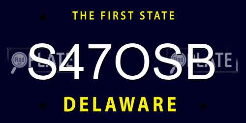S47OSB Delaware License Plate