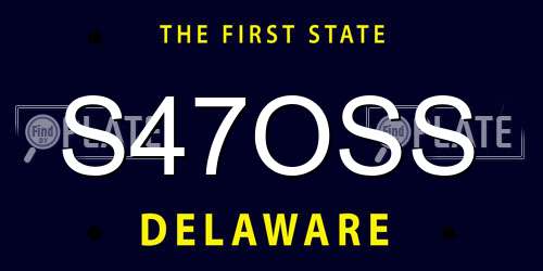 S47OSS Delaware License Plate