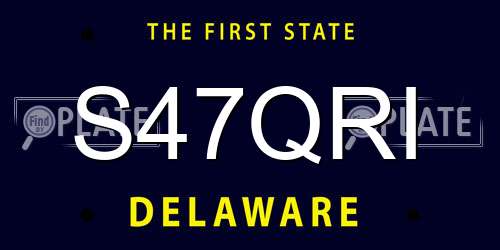 S47QRI Delaware License Plate