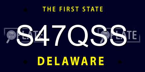 S47QSS Delaware License Plate