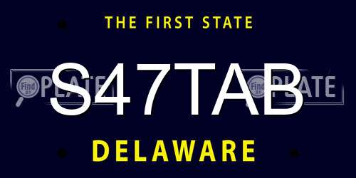 S47TAB Delaware License Plate